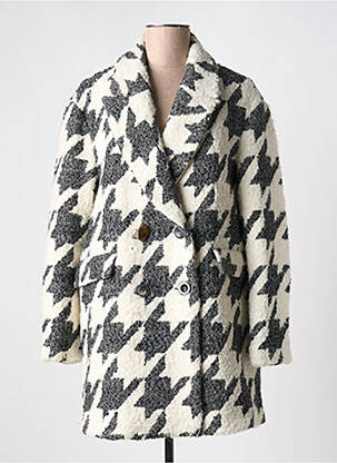 Manteau long fermeture boutonnée sur le devant sans capuche gris MALIPARMI femme