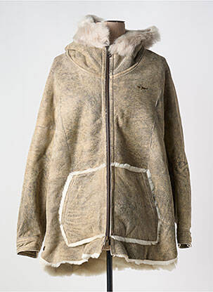 Manteau court capuche a capuche beige AERONAUTICA femme