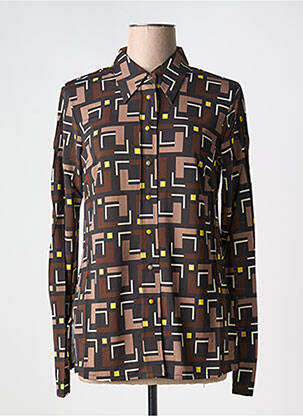 Chemisier coupe cintrée manches longues marron MALIPARMI femme