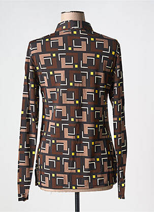 Chemisier coupe cintrée manches longues marron MALIPARMI femme