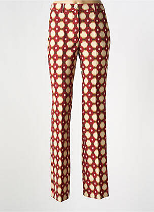 Pantalon droit stretch taille normale rouge MALIPARMI femme