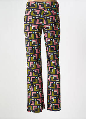Pantalon droit taille élastique taille normale vert MALIPARMI femme