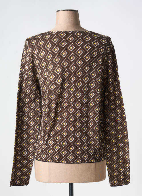 Gilet manches longues fermeture boutonnée sur le devant marron MALIPARMI femme