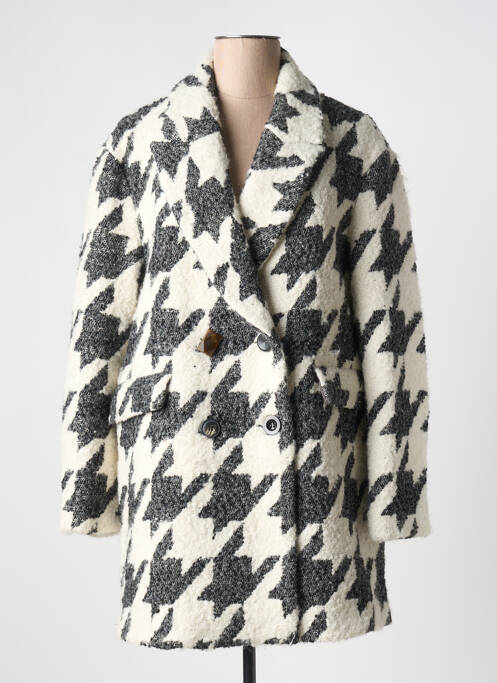 Manteau long fermeture boutonnée sur le devant sans capuche gris MALIPARMI femme