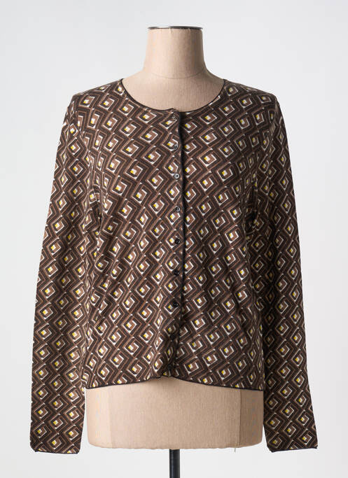 Gilet manches longues marron MALIPARMI pour femme