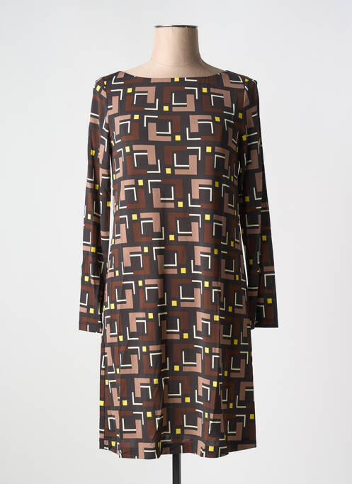 Robe mi-longue marron MALIPARMI pour femme
