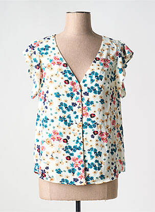 Chemisier manches courtes manches courtes beige MUSY MUSE femme