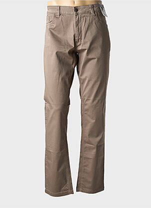 Pantalon droit stretch taille normale marron KITISO femme