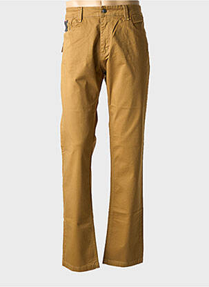 Pantalon droit stretch taille normale beige fonce KITISO femme