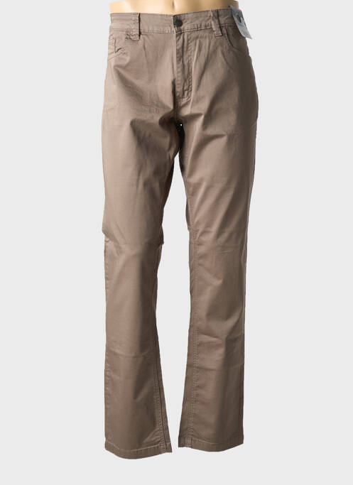 Pantalon droit stretch taille normale marron KITISO femme