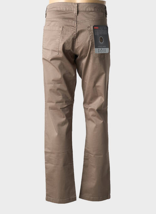 Pantalon droit stretch taille normale marron KITISO femme