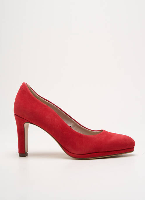 Escarpins nubuck talon de 7 à 9cm rouge TAMARIS femme