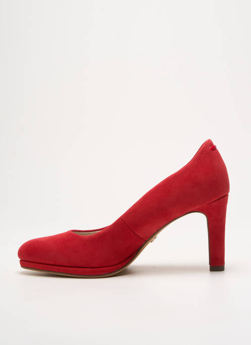 Escarpins nubuck talon de 7 à 9cm rouge TAMARIS femme