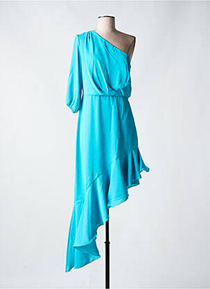 Robe mi-longue manches courtes manches courtes bleu RINASCIMENTO femme