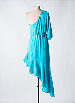 Robe mi-longue manches courtes manches courtes bleu RINASCIMENTO femme