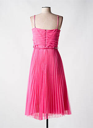 Robe mi-longue fermeture zippée au dos fines bretelles rose RINASCIMENTO femme