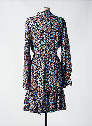 Robe mi-longue imprimé fantaisie manches longues bleu FRACOMINA femme