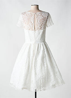 Robe mi-longue manches courtes manches courtes blanc FASHION NEW YORK femme