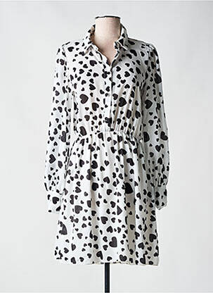 Robe mi-longue imprimé fantaisie manches longues blanc RINASCIMENTO femme