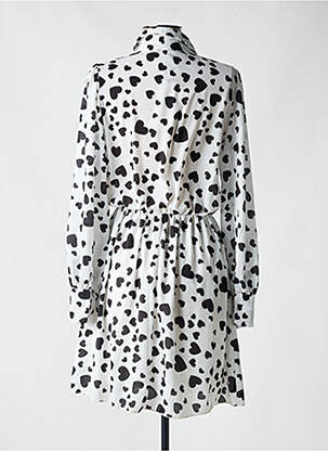 Robe mi-longue imprimé fantaisie manches longues blanc RINASCIMENTO femme