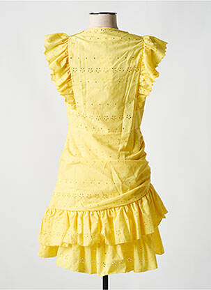 Robe courte manches courtes manches courtes jaune RINASCIMENTO femme