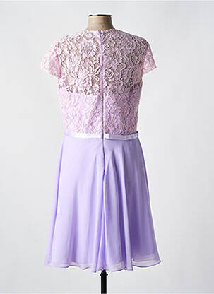 Robe mi-longue fermeture zippée au dos manches courtes violet FASHION NEW YORK femme