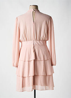 Robe mi-longue manches longues manches longues rose KITANA femme