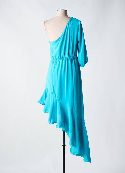 Robe mi-longue manches courtes manches courtes bleu RINASCIMENTO femme