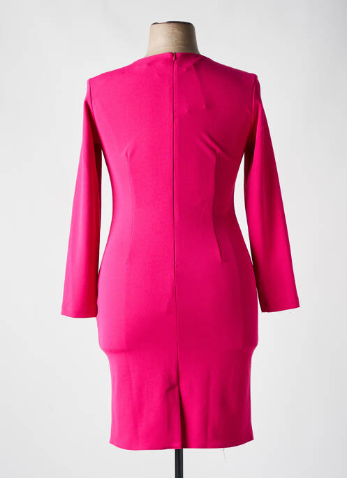 Robe mi-longue manches longues manches longues rose KITANA femme
