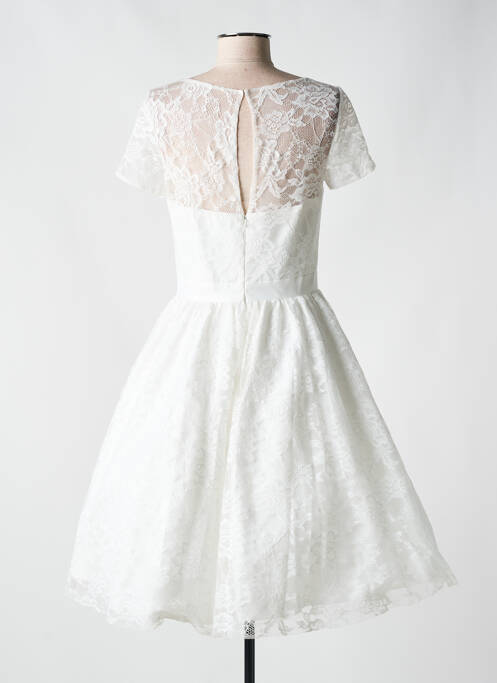 Robe mi-longue blanc FASHION NEW YORK femme