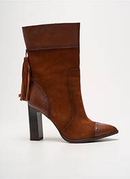 Bottines/boots matière lisse talon de 7 à 9cm marron TAMARIS femme