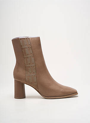 Bottines/boots matière lisse talon de 7 à 9cm beige TAMARIS femme