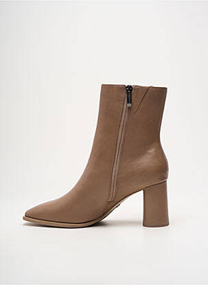 Bottines/boots matière lisse talon de 7 à 9cm beige TAMARIS femme
