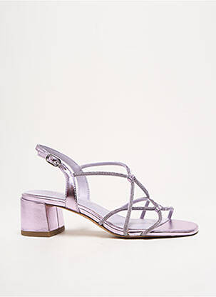 Sandales/nu pieds tissage satiné talon de 4 à 6cm violet TAMARIS femme