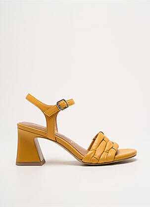 Sandales/nu pieds matière lisse talon de 4 à 6cm jaune TAMARIS femme