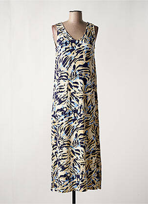 Robe longue imprimé fantaisie sans manche bleu YEST femme