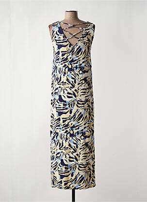 Robe longue imprimé fantaisie sans manche bleu YEST femme