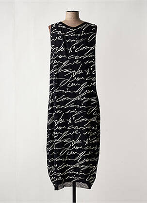 Robe longue imprimé fantaisie sans manche noir LUUKAA femme