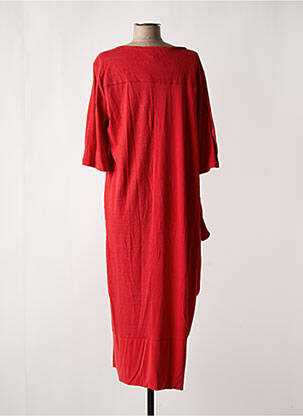 Robe longue imprimé fantaisie manches courtes rouge OZAI N KU femme