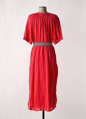 Robe longue imprimé fantaisie manches courtes rouge YEST femme