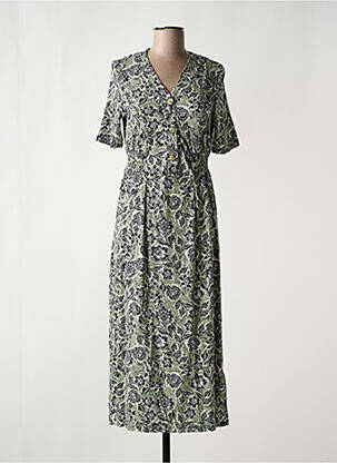 Robe longue manches courtes manches courtes vert YEST femme