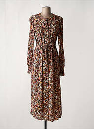 Robe longue manches longues manches longues marron YEST femme