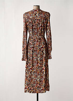 Robe longue manches longues manches longues marron YEST femme