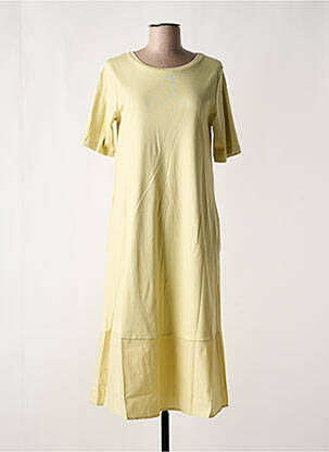 Robe longue manches courtes manches courtes jaune MASAI femme