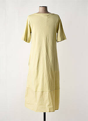 Robe longue manches courtes manches courtes jaune MASAI femme