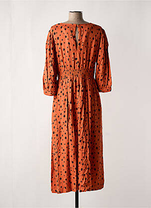 Robe longue coupe fluide manches 3/4 marron WHITE STUFF femme