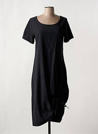 Robe mi-longue manches courtes manches courtes noir ELSEWHERE femme