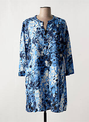 Robe courte manches 3/4 manches 3/4 bleu MASAI femme
