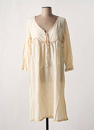 Robe mi-longue manches 3/4 manches 3/4 beige JAYKO femme