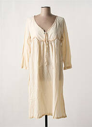 Robe mi-longue manches 3/4 manches 3/4 beige JAYKO femme